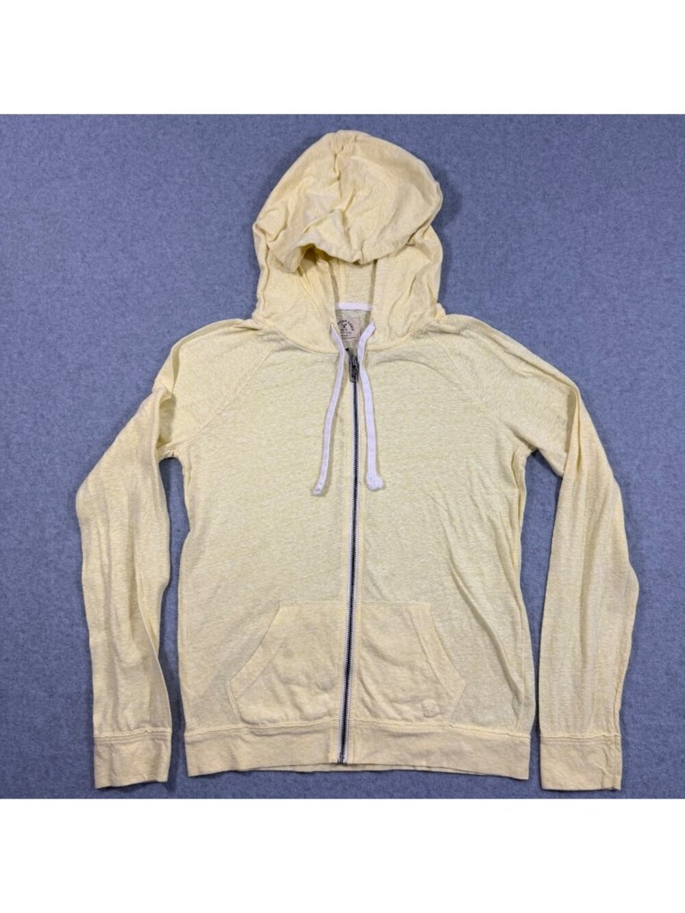 American Eagle Vintage T Women's M Yellow Zip Up Hoodie Burnout Lightweight